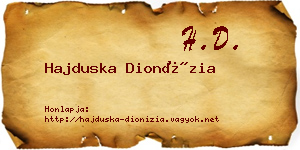 Hajduska Dionízia névjegykártya